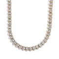 Navette necklace with marquise-cut cubic zirconia in 18K gold PVD