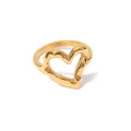 Cuore ring — delicate exclusive design in 18K gold PVD or polished silver