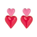 Pendientes Cuori de colores en esmalte y oro 18K
