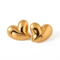 Heart earrings with large heart silhouette in 18K gold PVD coating
