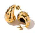 Pendientes Drop con perlas y circonitas blancas — oro 18K
