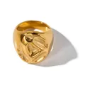 Raisin ring with original textured design in 18K gold or polished silver