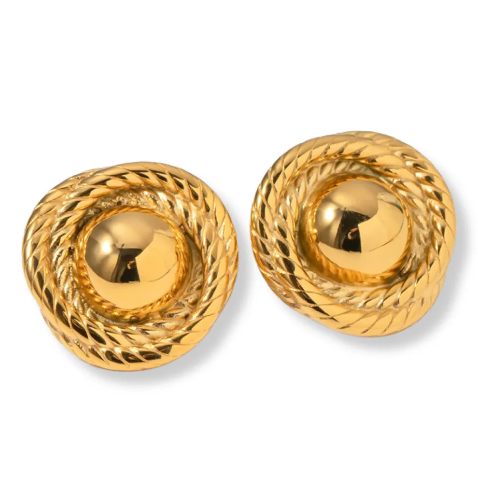 Paris elegant earrings in 18K gold PVD coating — Essencial design