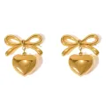 Pendientes Lasso Heart con lazo y corazón en oro 18K o plata