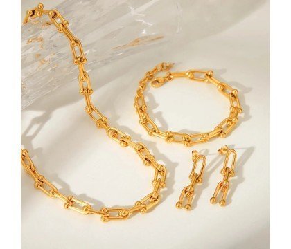 Collar eslabones herradura dorado o plateado | Essencial