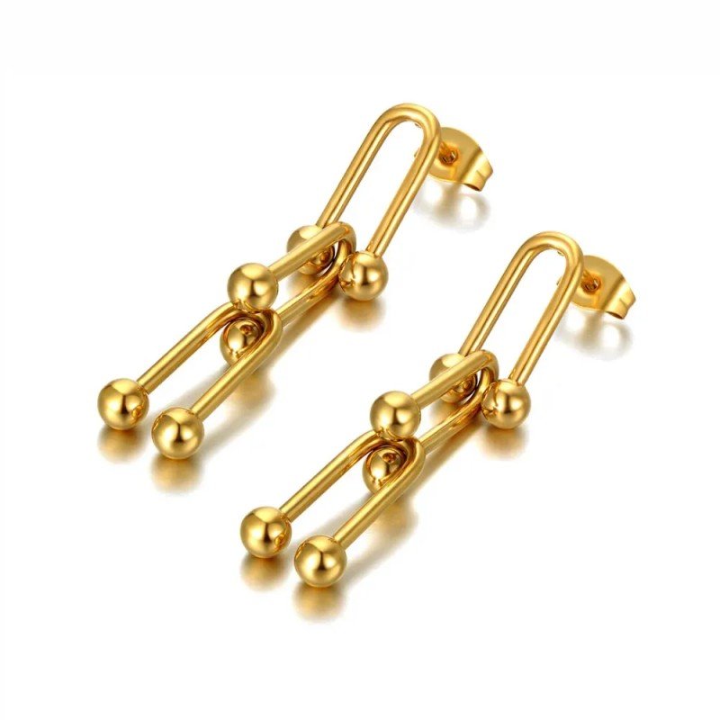 Pendientes largos herradura dorados o plateados | Essencial