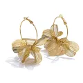 Elara Flower earrings with openwork floral design in 18K gold or silver