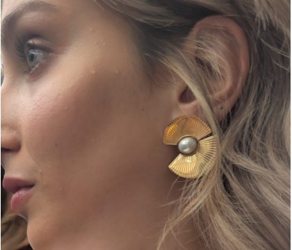 Pendientes Céline Perla y Oro 18K | Essencial by EM